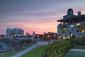 Restaurants at sunset, Hermanus, Western Cape, South Africa Restaurants at sunset, Hermanus, Western Cape, South Africa
