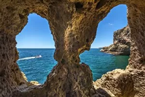 Atlantic Coast Collection: Rock cave, Algar Seco, Carvoeiro, Algarve, Portugal