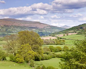 Rolling countryside near Bwlch with views to Sugar Loaf mountain, Brecon Beacons National Rolling countryside near Bwlch with views to Sugar Loaf mountain, Brecon Beacons National