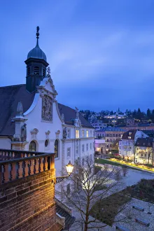 Roman bath ruins and Friedrichsbad (Fredericks bathhouse) at dusk, Baden-Baden Roman bath ruins and Friedrichsbad (Fredericks bathhouse) at dusk, Baden-Baden