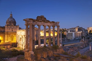Roman forum (UNESCO World Heritage Site) at dusk, Rome, Lazio, Italy Roman forum (UNESCO World Heritage Site) at dusk, Rome, Lazio, Italy