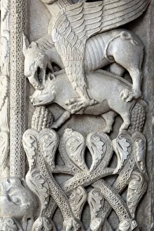 Trogir Gallery: Romanesque portal by master sculptor Radovan (1240s), cathedral of St. Lawrence, Trogir