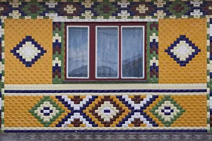 Romania, Maramures Region, Rona de Jos, ornate tiled house Romania, Maramures Region, Rona de Jos, ornate tiled house