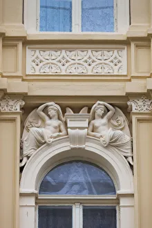 Romania, Transylvania, Brasov, building detail Romania, Transylvania, Brasov, building detail
