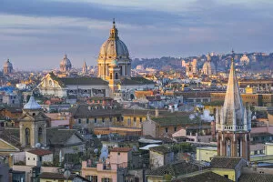 Rome Collection: Rome, Lazio, Italy. Basilicas and roofs seen from Pincio hill