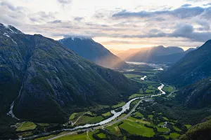 Romsdalen valley and Rauma river, More og Romsdal, Norway Romsdalen valley and Rauma river, More og Romsdal, Norway
