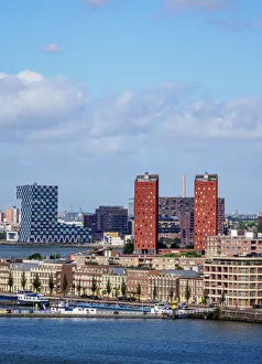 Rotterdam Skyline Print, Elevated View