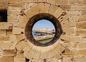 Safi Gallery: Round window in the walls of the Citadel by the Scala Harbour, Essaouira