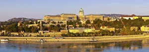 Royal Palace & River Danube illuminated at Sunrise, Castle Hill, Budapest, Hungary Royal Palace & River Danube illuminated at Sunrise, Castle Hill, Budapest, Hungary