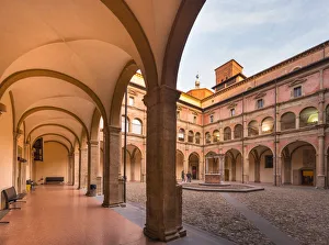 San Giovanni in Monte portico and courtyard, Renaissence convent of city San Giovanni in Monte portico and courtyard, Renaissence convent of city