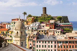 Santa Margherita di Antiochia church and rooftops of Vernnazza Santa Margherita di Antiochia church and rooftops of Vernnazza