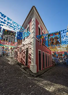 Sao Joao Festival Decorations on the streets of Pelourinho, Old Town, Salvador, State Sao Joao Festival Decorations on the streets of Pelourinho, Old Town, Salvador, State