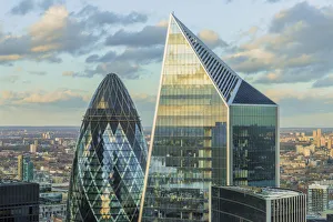 The Scapel building and The Gherkin which is also known as the Swiss Re building, London The Scapel building and The Gherkin which is also known as the Swiss Re building, London