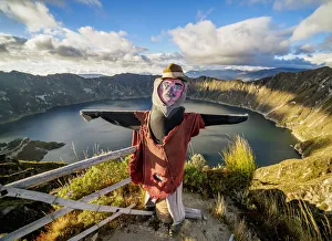 Scarecrow at the view point by the Lake Quilotoa, Cotopaxi Province, Ecuador Scarecrow at the view point by the Lake Quilotoa, Cotopaxi Province, Ecuador