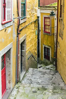 Scenic street in Ribeira district, Porto, Portugal Scenic street in Ribeira district, Porto, Portugal