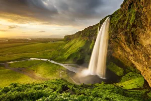 Seljalandsfoss waterfall in summer, Iceland Seljalandsfoss waterfall in summer, Iceland