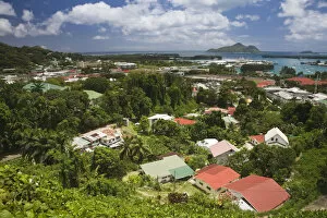 Victoria Gallery: Seychelles, Mahe Island, Victoria, overview from Liberation Road