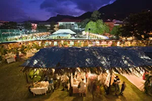 Victoria Gallery: Seychelles, Mahe Island, Victoria, evening view of the Seychelles Creole Festival