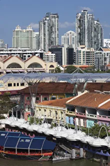 Singapore, Clarke Quay, entertainment district, exterior Singapore, Clarke Quay, entertainment district, exterior