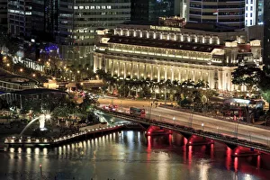 Singapore, The Fullerton Hotel and Merlion Park Singapore, The Fullerton Hotel and Merlion Park