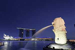 Singapore, Merlion Park, Merlion Fountain Singapore, Merlion Park, Merlion Fountain