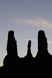 Three Sisters, Monument Valley, Navajo Tribal Lands, Utah, USA Three Sisters, Monument Valley, Navajo Tribal Lands, Utah, USA