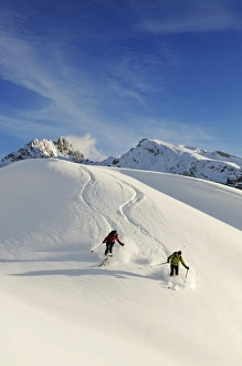 Skiing, Hohe Gaisl, Pragser Valley, Hochpustertal Valley, South Tyrol, Italy (MR) Skiing, Hohe Gaisl, Pragser Valley, Hochpustertal Valley, South Tyrol, Italy (MR)