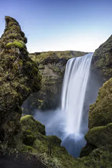 Skogafoss waterfall, Skogar, Gardabaer, Capital Region, Iceland, Europe Skogafoss waterfall, Skogar, Gardabaer, Capital Region, Iceland, Europe