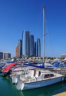 Skyline with Marina and Etihad Towers, Abu Dhabi, United Arab Emirates Skyline with Marina and Etihad Towers, Abu Dhabi, United Arab Emirates
