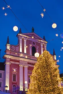 Slovenia, Central Slovenia, Ljubljana. Christmas Market in Preseren Square Slovenia, Central Slovenia, Ljubljana. Christmas Market in Preseren Square