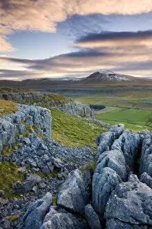 Images Dated 10th November 2010: Snow capped Ingleborough from the limestone pavements on Twistleton Scar, Yorkshire