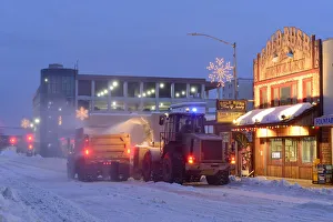 Snow removal in downtown, Fairbanks, Alaska, USA Snow removal in downtown, Fairbanks, Alaska, USA