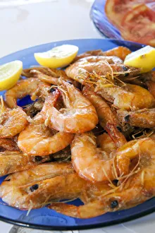 South America, Brazil, Ceara, Prainha do Canto Verde, pan-fried, freshly caught shrimp South America, Brazil, Ceara, Prainha do Canto Verde, pan-fried, freshly caught shrimp