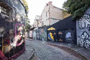Images Dated 4th December 2012: South America, Brazil, Sao Paulo, Vila Madalena, an alley covered in Brazilian graffiti