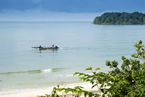 South East Asia, Cambodia, Sihanoukville, Ko Ta Kiev island, beach, long-tail boat South East Asia, Cambodia, Sihanoukville, Ko Ta Kiev island, beach, long-tail boat