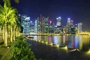 Marina Bay Sands Gallery: South East Asia, Singapore, Marina Bay, City Skyline at night