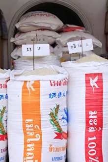 South East Asia, Thailand, bags of Jasmine rice South East Asia, Thailand, bags of Jasmine rice
