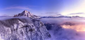 Southern Grigna at sunrise viewed from the Coltignone mountain, Piani Resinelli Southern Grigna at sunrise viewed from the Coltignone mountain, Piani Resinelli