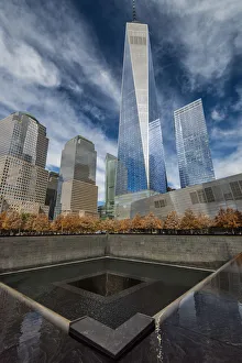 Southern Pool of National September 11 Memorial & Museum with One World Trade Center Southern Pool of National September 11 Memorial & Museum with One World Trade Center