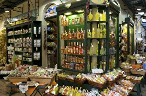 Souvenirs in Corfu Town, Kerkira, Corfu, Ionian Islands, Greece Souvenirs in Corfu Town, Kerkira, Corfu, Ionian Islands, Greece