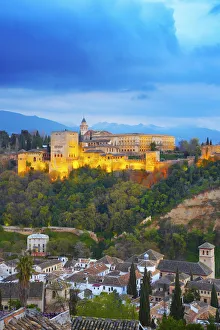Spain, Andalucia, Granada, Alhambra at dusk Spain, Andalucia, Granada, Alhambra at dusk