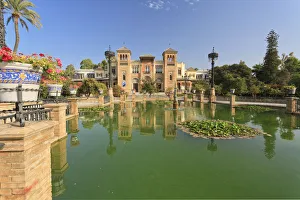 Spain, Andalucia, Sevilla, Parque Maria Luisa, Mudejar pavilion, Museo de Artes y Spain, Andalucia, Sevilla, Parque Maria Luisa, Mudejar pavilion, Museo de Artes y