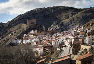 Spain, Aragon, AlcalAA¡ de la Selva, Elevated view of AlcalAA¡ de la Selva Spain, Aragon, AlcalAA¡ de la Selva, Elevated view of AlcalAA¡ de la Selva