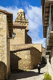 Spain, Aragon, Mirambel, Calle Malvar, a characteristic alley in the centre of Mirambel