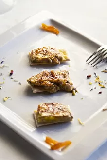 Spain, Aragon, Mora de Rubielos, Truffled caramelised mi-cuit fois gras upon crunchy