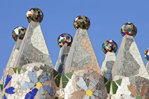 Spain, Barcelona, Casa Batllo, The Rooftop Chimneys Spain, Barcelona, Casa Batllo, The Rooftop Chimneys