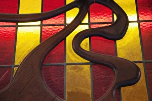 Spain, Barcelona, The Gothic Quarter, Art Deco Bar Window Spain, Barcelona, The Gothic Quarter, Art Deco Bar Window