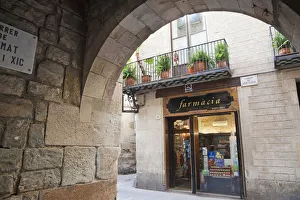 Spain, Barcelona, The Gothic Quarter, Pharmacy Shop Spain, Barcelona, The Gothic Quarter, Pharmacy Shop