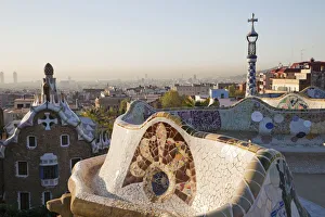 Spain, Barcelona, Guell Park, The Terrace Spain, Barcelona, Guell Park, The Terrace