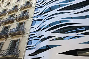 Spain, Barcelona, Old and New Balconies on the Passeo de Gracia Spain, Barcelona, Old and New Balconies on the Passeo de Gracia